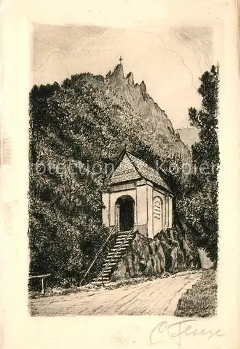 AK / Ansichtskarte Bernkastel Kues Maria Hilf Kapelle Original Radierung  Bernkastel Kues