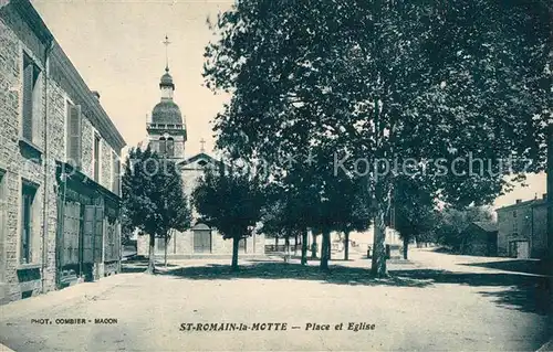 AK / Ansichtskarte Saint Romain la Motte Place Eglise Saint Romain la Motte
