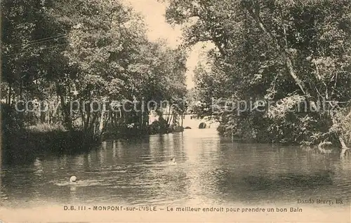 AK / Ansichtskarte Montpon_sur_l_Isle Bords de la riviere Meilleur endroit pour prendre un bain Montpon_sur_l_Isle