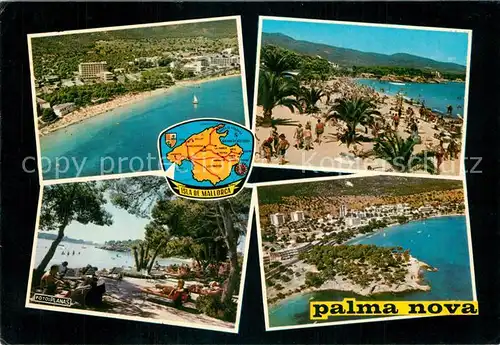 AK / Ansichtskarte Palma_Nova_Mallorca Kuestenpanorama Strand Fliegeraufnahme Palma_Nova_Mallorca