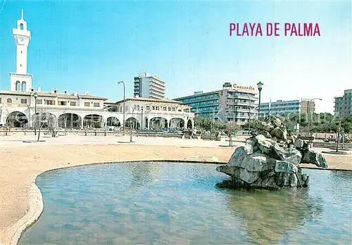 AK / Ansichtskarte Playa_de_Palma_Mallorca Brunnen Platz Hotels Gebaeude Playa_de_Palma_Mallorca
