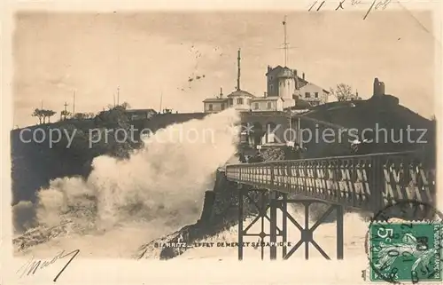 AK / Ansichtskarte Biarritz_Pyrenees_Atlantiques Effet de Mer et Semaphore  Biarritz_Pyrenees