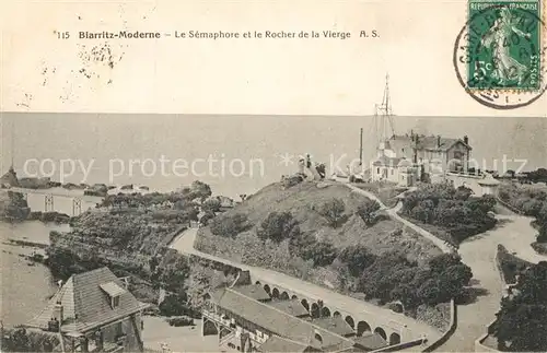 AK / Ansichtskarte Biarritz_Pyrenees_Atlantiques Semaphore Rocher de la Vierge Biarritz_Pyrenees