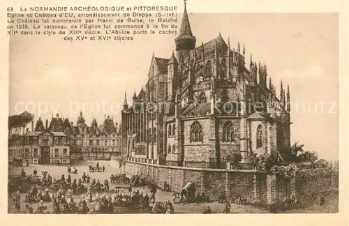 AK / Ansichtskarte Eu_Dieppe Chateau d Eu Eglise  