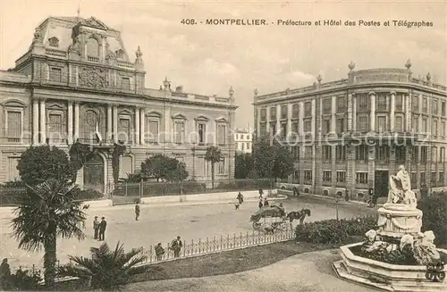 AK / Ansichtskarte Montpellier_Herault Prefecture Hotel des Postes et Telegraphes Monument Montpellier Herault