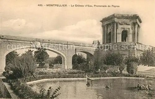 AK / Ansichtskarte Montpellier_Herault Chateau d Eau Promenade du Peyrou Montpellier Herault