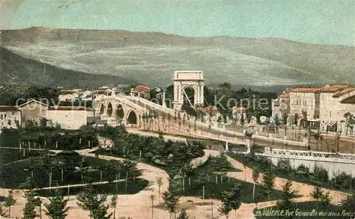AK / Ansichtskarte Valence_Drome Vue generale des deux ponts Valence_Drome