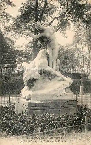 AK / Ansichtskarte Limoges_Haute_Vienne Jardin d Orsay le Chene et le Roseau Monument Statue Limoges_Haute_Vienne