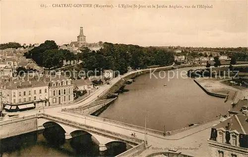 AK / Ansichtskarte Chateau Gontier Eglise Saint Jean Jardin Anglais vus de l Hopital Chateau Gontier