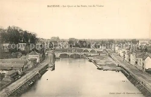 AK / Ansichtskarte Mayenne Les Quais et les Ponts vus du viaduc Mayenne