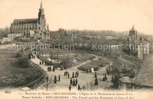 AK / Ansichtskarte Bonsecours_France Eglise et Monument de Jeanne d Arc Bonsecours France