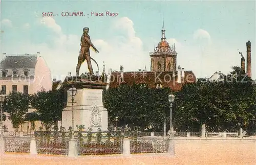 AK / Ansichtskarte Colmar_Haut_Rhin_Elsass Place Rapp Monument Statue Colmar_Haut_Rhin_Elsass