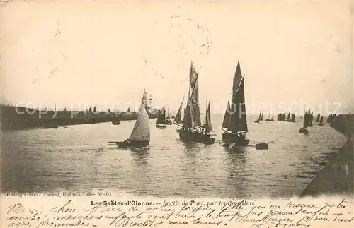 AK / Ansichtskarte Les_Sables d_Olonne Sortie du port par temps calme des voiliers Les_Sables d_Olonne