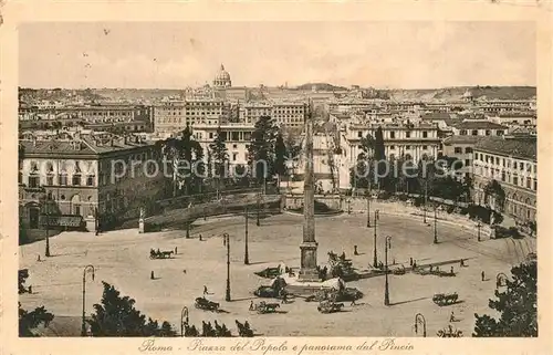 AK / Ansichtskarte Roma_Rom Piazza del Popolo e panorama dal Pincio Roma_Rom