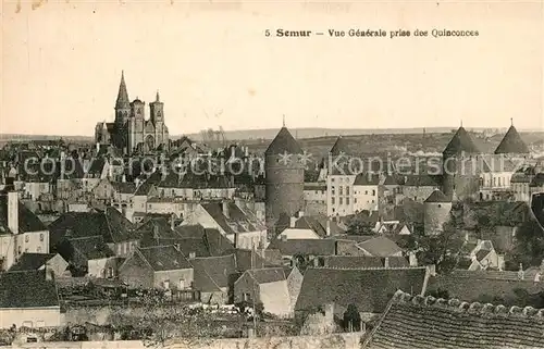 AK / Ansichtskarte Semur en Auxois Vue generale prise des Quinconces Semur en Auxois