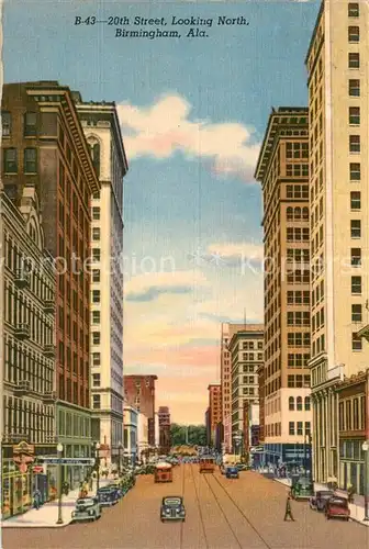 AK / Ansichtskarte Birmingham_Alabama 20th Street looking north Illustration 