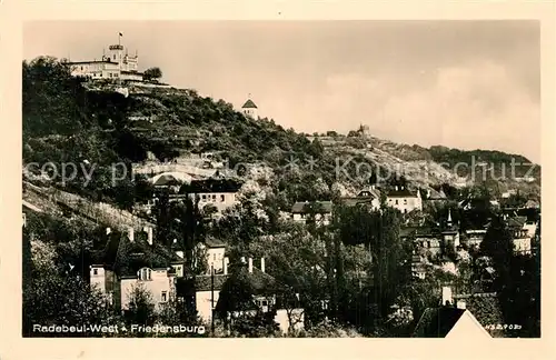 AK / Ansichtskarte Radebeul Stadtansicht mit Friedensburg Radebeul