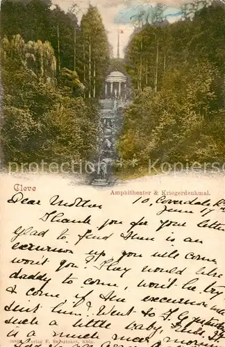 AK / Ansichtskarte Cleve_Kleve Amphitheater und Kriegerdenkmal Cleve_Kleve