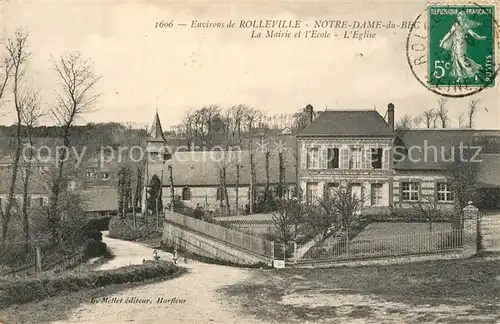 AK / Ansichtskarte Rolleville Notre Dame Mairie Ecole Eglise Rolleville