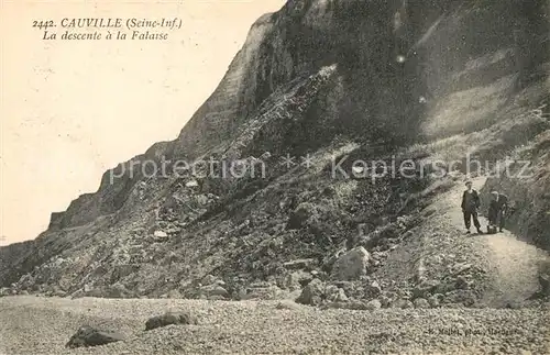 AK / Ansichtskarte Cauville sur Mer La descente a la Falaise Cauville sur Mer