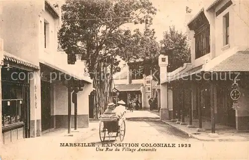 AK / Ansichtskarte Marseille_Bouches du Rhone Exposition Coloniale 1922 Une Rue du Village Annamite Marseille