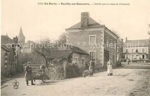 AK / Ansichtskarte Neuilly en Sancerre Entree par la route de Crezancy Neuilly en Sancerre