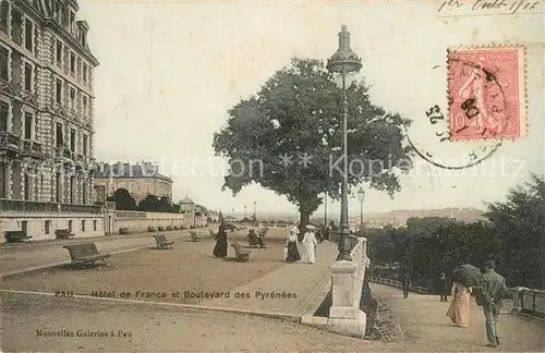 AK / Ansichtskarte Pau Hotel de France Boulevard des Pyrenees  Pau