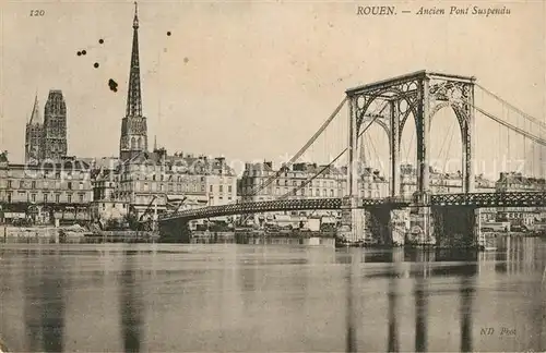 AK / Ansichtskarte Rouen Ancien Pont Suspendu Rouen