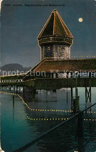 AK / Ansichtskarte Luzern_LU Kapellbr?cke Wasserturm Luzern_LU