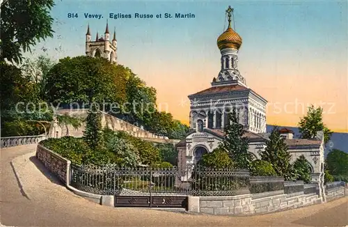 AK / Ansichtskarte Vevey_VD Eglises Russe et St. Martin Vevey_VD