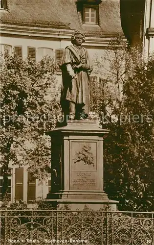 AK / Ansichtskarte Bonn_Rhein Beethoven Denkmal Statue Bonn_Rhein