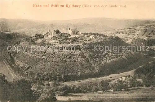 AK / Ansichtskarte Kyllburg_Rheinland Pfalz Panorama mit Hahn und Stift zu Kyllburg Blick von der Linde aus Kyllburg_Rheinland Pfalz
