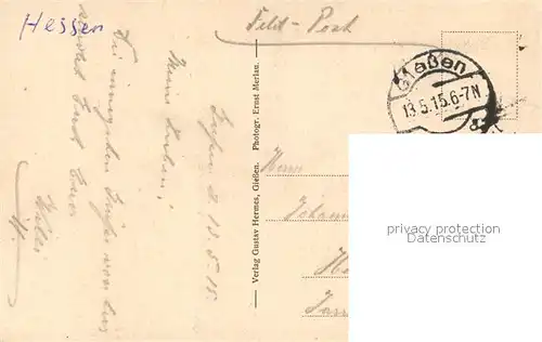 AK / Ansichtskarte Giessen_Lahn Rathaus mit Kriegerdenkmal Giessen_Lahn