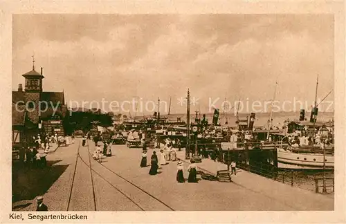 AK / Ansichtskarte Kiel Seegartenbruecken Hafen Dampfer Serie Iduna Kiel