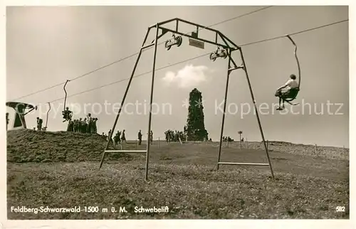 AK / Ansichtskarte Feldberg_Schwarzwald Schwebelift Bismarckdenkmal auf dem Seebuck Feldberg Schwarzwald