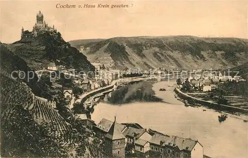 AK / Ansichtskarte Cochem_Mosel Panorama Blick auf Reichsburg Moseltal vom Haus Krein gesehen Cochem Mosel