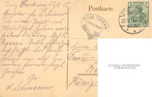 AK / Ansichtskarte Cochem_Mosel Panorama Blick auf Reichsburg Moseltal vom Haus Krein gesehen Cochem Mosel