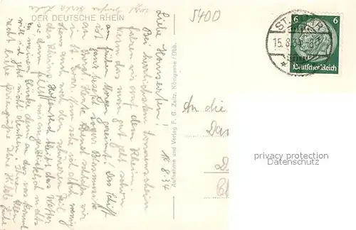 AK / Ansichtskarte Stolzenfels Schloss Stolzenfels Blick ins Rheintal Stolzenfels