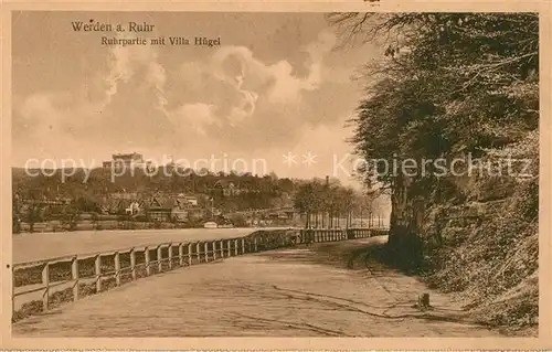 AK / Ansichtskarte Werden_Ruhr Ruhrpartie mit Villa Huegel Werden Ruhr