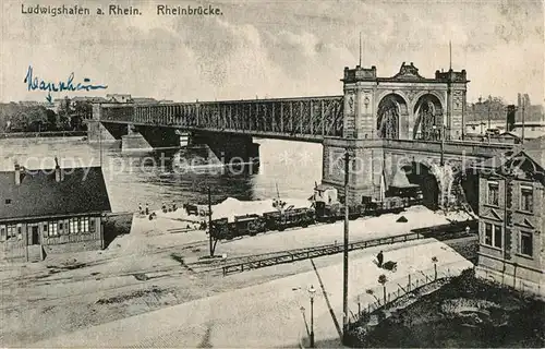 AK / Ansichtskarte Ludwigshafen_Rhein Rheinbruecke Ludwigshafen Rhein