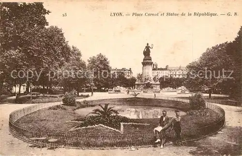 AK / Ansichtskarte Lyon_France Place Carnot Statue de la Republique Lyon France