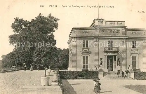 AK / Ansichtskarte Bois_de_Boulogne Parc de Bagatelle Chateau Bois_de_Boulogne