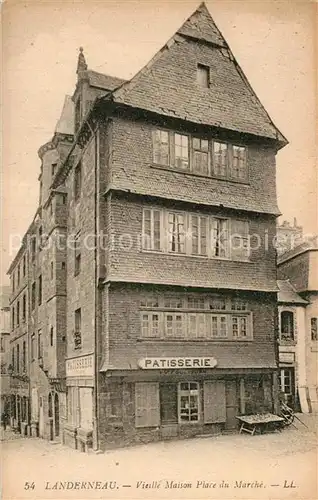 AK / Ansichtskarte Landerneau Vieille Maison Place du Marche Landerneau