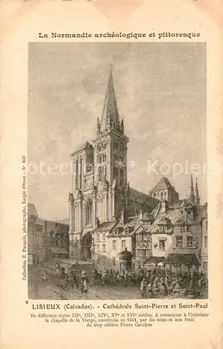 AK / Ansichtskarte Lisieux Cathedrale Saint Pierre et Saint Paul Dessin Kuenstlerkarte Lisieux