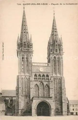 AK / Ansichtskarte Saint Pol de Leon Facade de la Cathedrale Saint Pol de Leon
