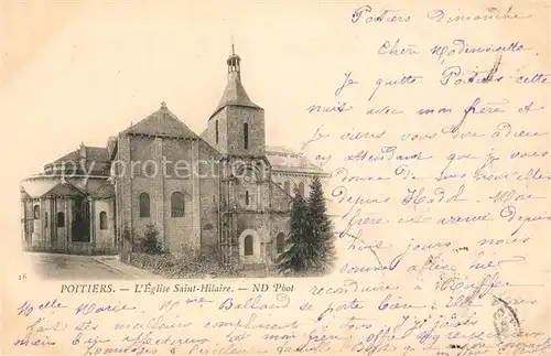 AK / Ansichtskarte Poitiers_Vienne Eglise Saint Hilaire Poitiers Vienne