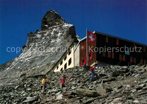 AK / Ansichtskarte Zermatt_VS Hoernlihuette Berghotel Belvedere am Matterhorn Walliser Alpen Zermatt_VS