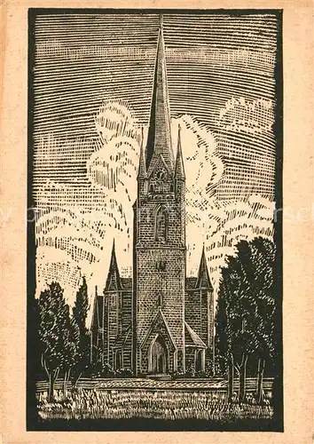 AK / Ansichtskarte Hannover Petrikirche Holzschnitt von Daniel Greiner Kuenstlerkarte Hannover