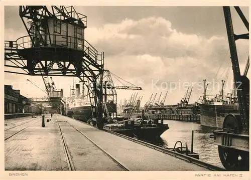 AK / Ansichtskarte Bremen Partie am Hafen II Schiffe Dampfer Kupfertiefdruck Bremen
