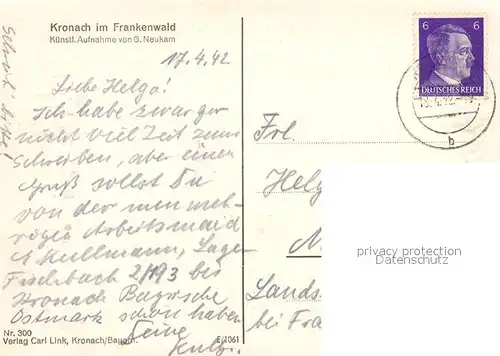 AK / Ansichtskarte Kronach_Oberfranken Feste Rosenberg von Suedosten Kronach Oberfranken